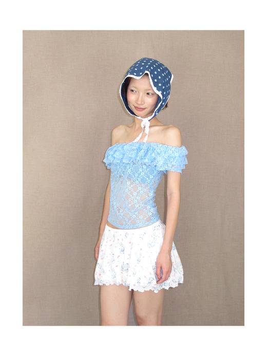 Kaiy Xiao 早秋系列 荷叶一字领蕾丝上衣 商品图2