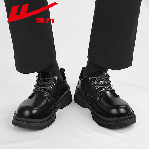 回力皮鞋男款夏商务正装休闲通勤马丁靴黑色大圆头工装厚底德比鞋WXP(WZ)-2636 商品图4