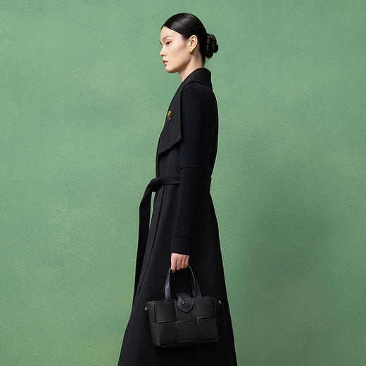 【林栖设计小店】生活在左绵羊毛双面呢复古优雅2025秋冬新款外套女1954059 商品图1