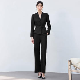 IWY/黑色西装套装女正式场合接待工作服高端酒店前台职业装正装25CP741
