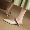 【预售5天】包头凉拖鞋女夏季外穿气质羊皮细跟尖头半拖一脚蹬高跟穆勒鞋JLY&18-666 商品缩略图0