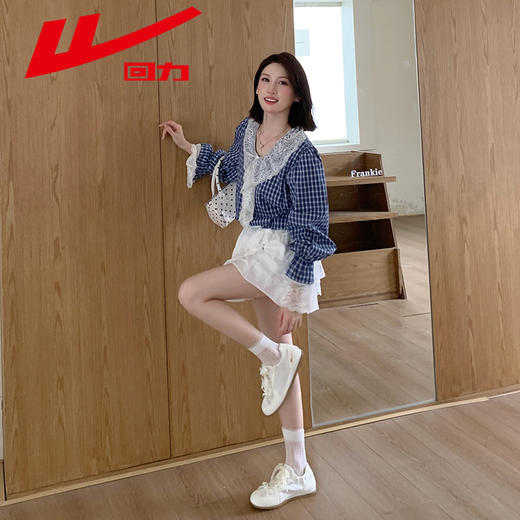 回力芭蕾德训鞋女2025新款复古小白鞋圆头黄色多巴胺泡芙鞋板鞋子WXY-M366N 商品图0