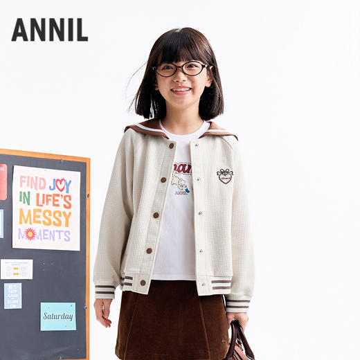【实体店同款】女童针织夹克外套秋季新款安奈儿童装AG535313 商品图0