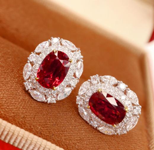 2.07ct刻面红宝石耳钉 商品图1