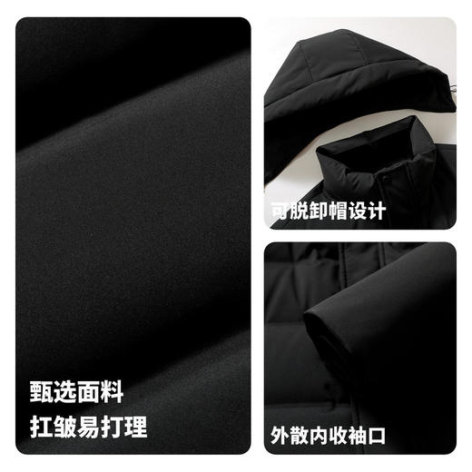【含鹅绒】圣得西时尚风男士羽绒服2025冬季新款可脱卸连帽外套 商品图4
