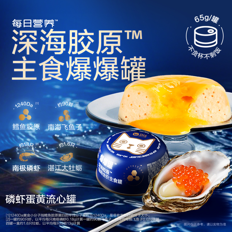 爆爆罐 深海胶原 猫用全价主食罐(260g)65g*4