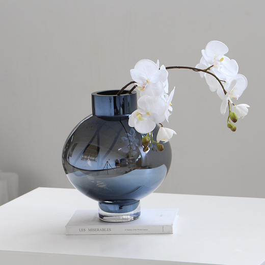 北欧圆球直口幻彩玻璃花瓶透明插花水养简约桌面小清新玻璃瓶 商品图2