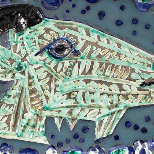 【已售】独角鹿西洋古董西班牙艺术巨匠毕加索与法国Madoura工坊合作出品限量装饰陶盘「Goat's Head in Profile (A.R. 145) 山羊头 145」 商品图3