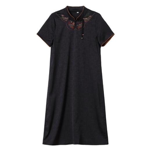 GYYty8608国风妈妈高级感夏季仿真丝连衣裙女2025新款洋气中式缎面刺绣裙子 商品图4