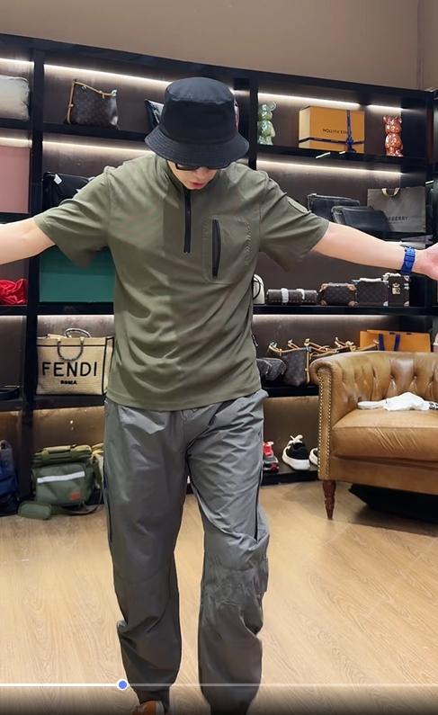 半领拉链短袖上衣时尚百搭口袋设计 商品图3