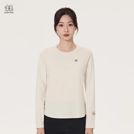 点此购买 可隆春秋女子经典圆领套头拼接收腰修身长袖运动休闲打底卫衣 37 326272 商品图2