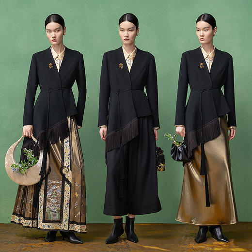 【林栖设计小店】生活在左西装拼手编流苏国风2025秋季新款外套上衣女1953062 商品图2