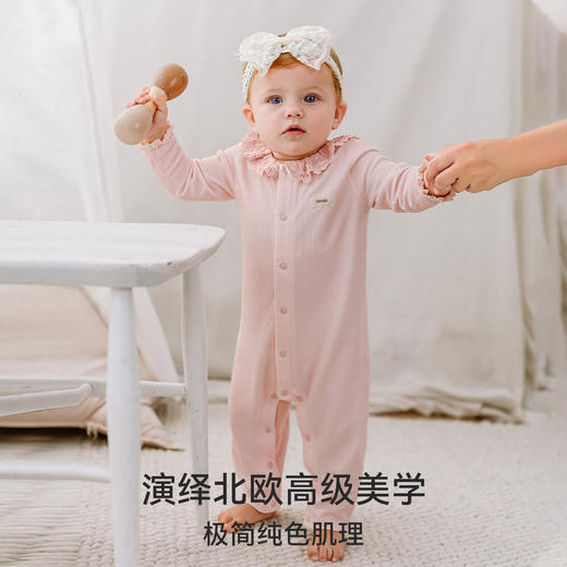 【宝宝服饰】嫚熙婴儿连体衣竹棉羊毛连身衣宝宝爬服哈衣 商品图4