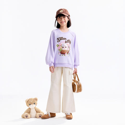 【实体店同款】女童全腰梭织裤秋季新款安奈儿童装AG536162 商品图3