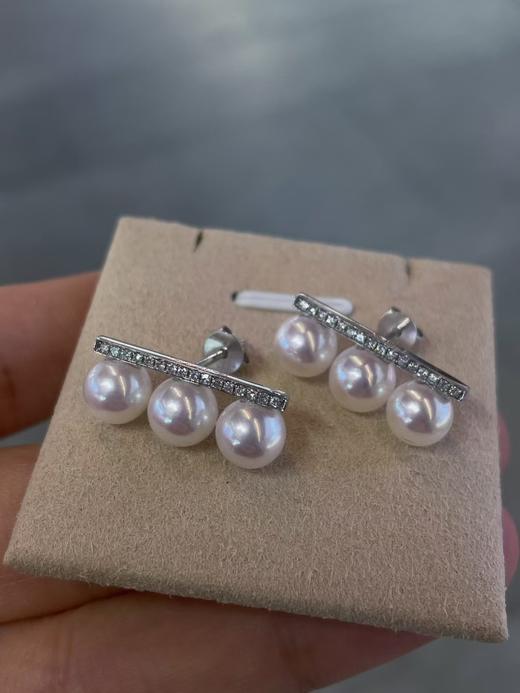 平衡木akoya珍珠耳钉 商品图1