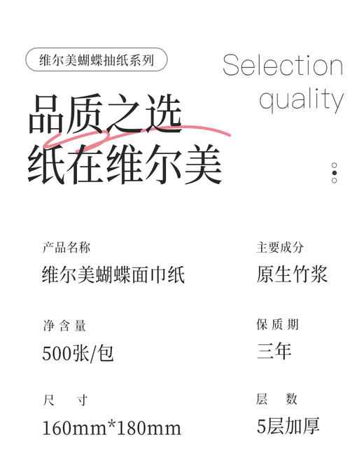 清仓—维尔美软抽纸面巾5层100抽20包（5包*4提）快递袋装（EWRA55M1）发两个快递 商品图1