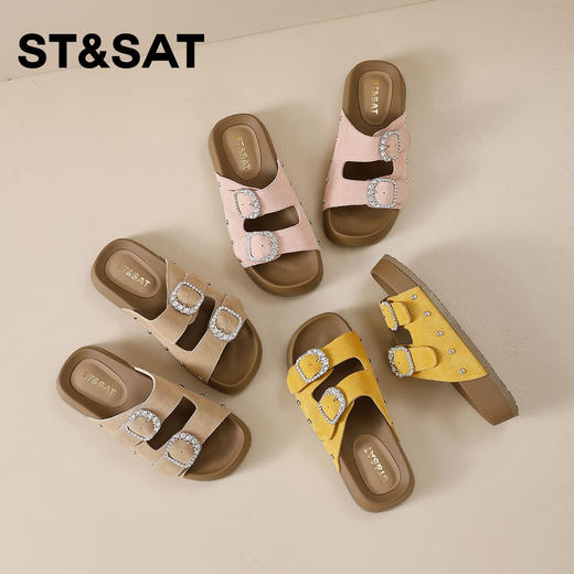 星期六复古百搭厚底勃肯凉拖SSD2110T8A 商品图1