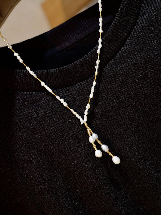 巴洛克18K金 垂落流苏吊坠巴洛克珍珠项链(3-5天左右) 商品图5