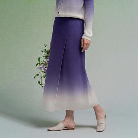 【林栖设计小店】生活在左渐变毛织半身裙度假修身气质层次2025早秋新款多色裙子女1953272