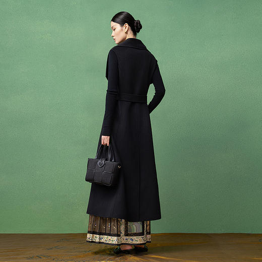 【林栖设计小店】生活在左绵羊毛双面呢复古优雅2025秋冬新款外套女1954059 商品图4