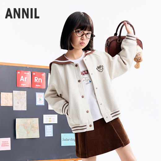 【实体店同款】女童针织夹克外套秋季新款安奈儿童装AG535313 商品图2