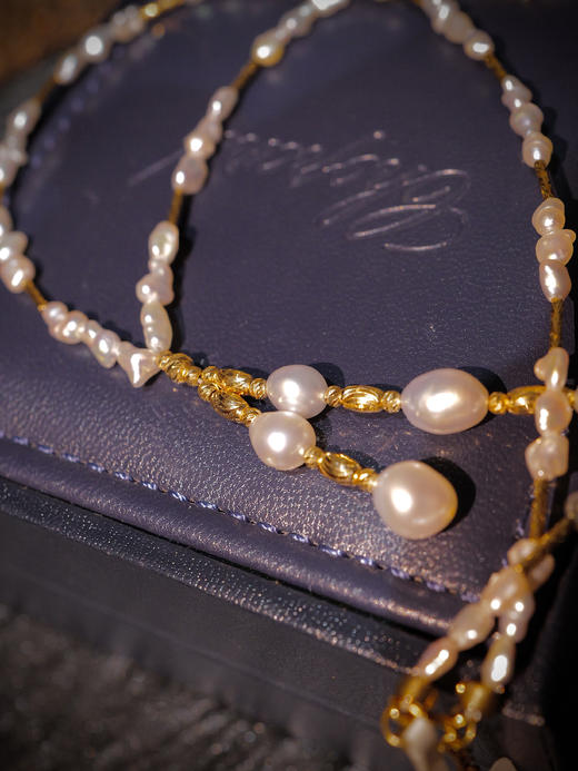 巴洛克18K金 垂落流苏吊坠巴洛克珍珠项链(3-5天左右) 商品图3