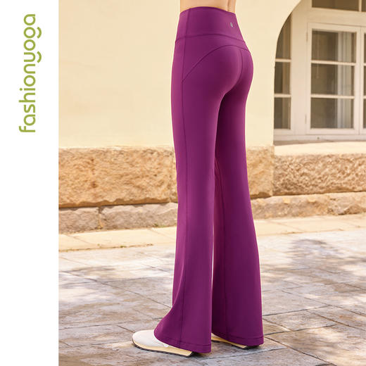 FC12908裸塑超模裤凡圣瑜伽简单长腿喇叭裤 商品图9