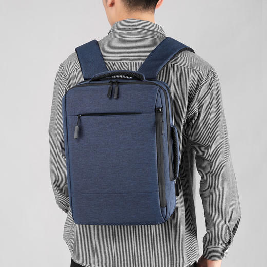 【商务休闲，功能完备】新品双肩包男士商务通勤书包 电脑包usb多功能背包 礼品包会议包-QB 商品图2