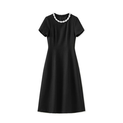 「高货wl」全新升级【铂金会员339/天猫459/差价120】(20047)洛诗琳轻奢重工钉珠连衣裙2025夏季气质肌理感收腰裙子女 商品图4