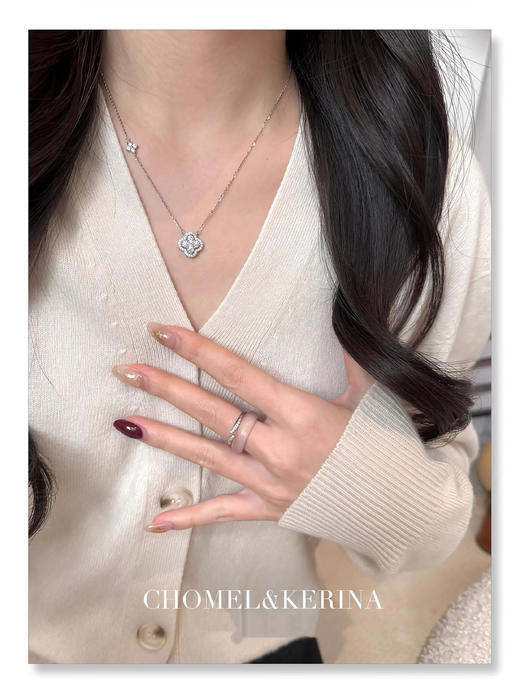 ✨气质与颜值并存【闪耀四叶草项链】巴黎夜曲 通体s925银 简约高级闪耀~着实好美💕 商品图7