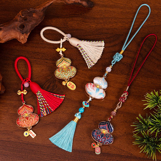 【手工宋锦葫芦挂件成品】中国风传统手编绳创意包包钥匙扣挂件挂饰中秋 商品图1