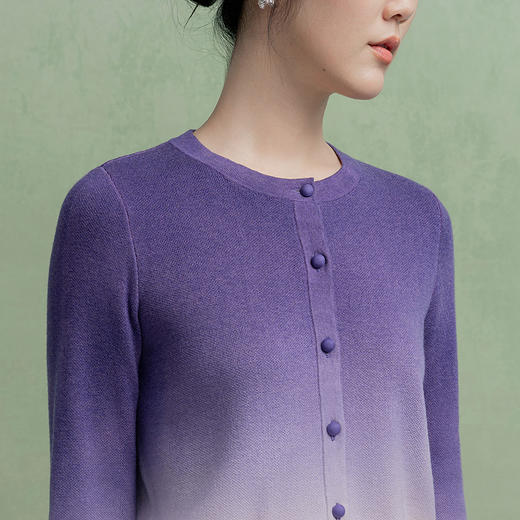 【林栖设计小店】生活在左渐变毛织外套度假修身气质2025早秋新款多色开衫上衣女1953271 商品图3