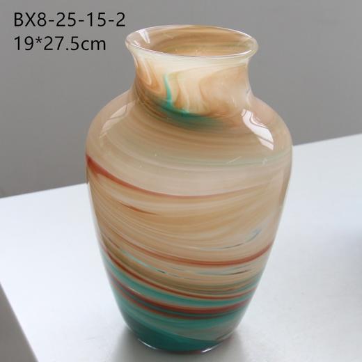 现代彩色渐变玻璃花瓶水培家居装饰客厅桌面琉璃中古摆件花器送礼 商品图9