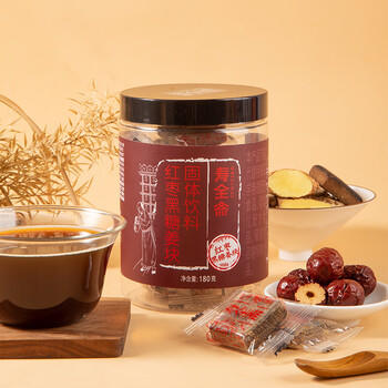 寿全斋 红枣黑糖姜块 姜枣茶红糖姜茶大姨妈可以喝姜母茶红糖块 180g /水饮冲调 /花草/养生茶 /养生茶/配方茶/调味茶 商品图3