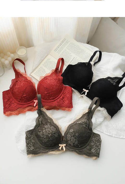 好美腻❤️【 荒野小玫瑰 法式反重力蕾丝Bra】一托！二提！⁮三聚拢定型⁮😍 商品图11