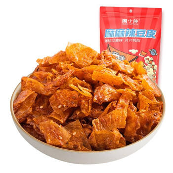 周黑鸭 周小伴 麻辣豆皮 手撕大刀肉辣条辣片麻辣味休闲零食小吃60g 商品图0