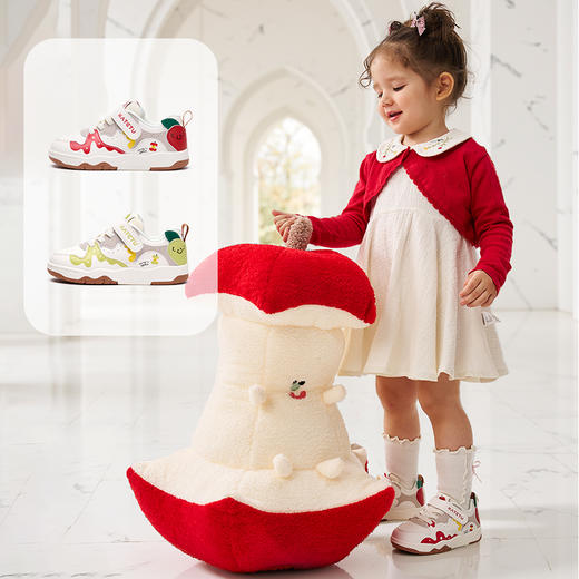 卡特兔童鞋儿童板鞋2025秋季新品幼儿园小白鞋防滑耐磨透气跑步鞋 商品图1