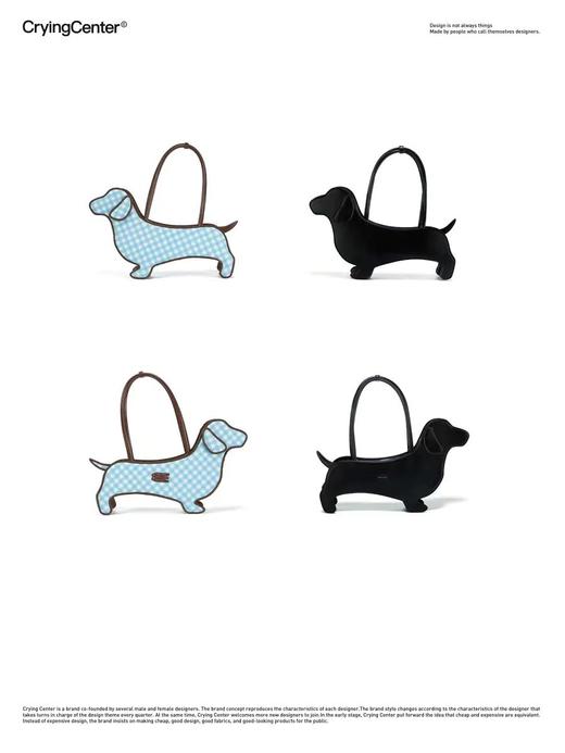 CryingCenter 腊肠狗单肩手提皮包 创意可爱 哭喊中心 商品图5