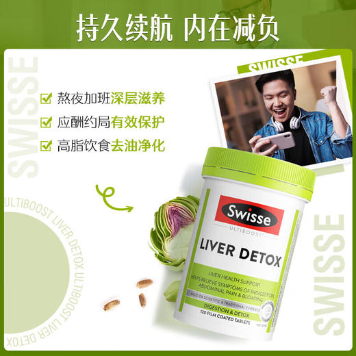 Swisse护肝片 斯维诗奶 蓟 草片120粒 姜 黄 素 草 本养肝护肝加班熬夜男女士 澳洲进口 商品图1