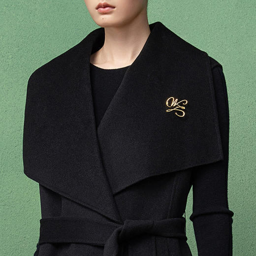 【林栖设计小店】生活在左绵羊毛双面呢复古优雅2025秋冬新款外套女1954059 商品图3