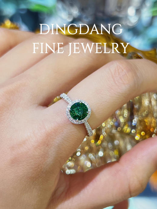沙弗莱 卡扎尼绿 1.56ct 镶钻 18k 戒指 商品图1