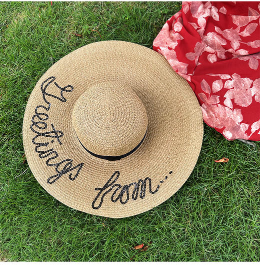 壁虎瑜伽【2508PJ398】夏季沙滩大帽檐草帽【5天发货】 商品图4