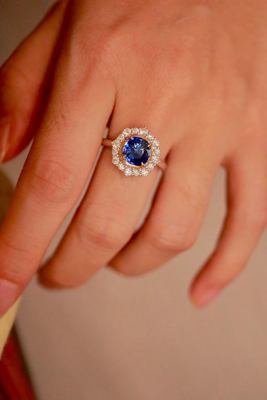 2.45ct刻面蓝宝石戒指 商品图1