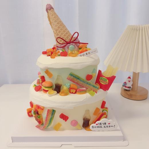 彩色软糖双层卡通蛋糕-低糖处理无添加 商品图1