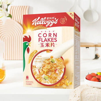 家乐氏（Kellogg）进口玉米片500g/盒大包低脂麦片谷物圈冲泡即食营养谷物早餐代餐 /水饮冲调 /冲饮谷物 /麦片 商品图4