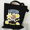 卡通拉布布labubu便携式帆布包外出耐用男女学生大容量简约手提袋 商品缩略图4