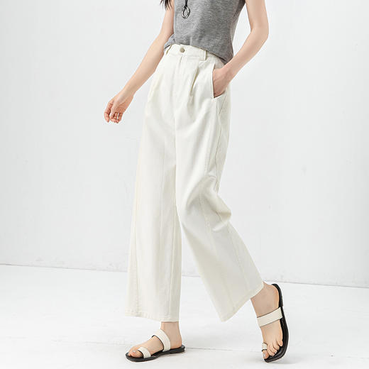 「高货xg」全新升级【铂金会员183/天猫239/差价56】(53115)洛诗琳小个子九分弯刀裤2025夏季薄款遮胯高腰显瘦休闲裤 商品图1