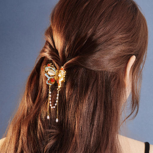 【故宫饰品】珍宝蝴蝶抓夹发抓鲨鱼夹发夹文创夹子七夕生日礼物女生 商品图5