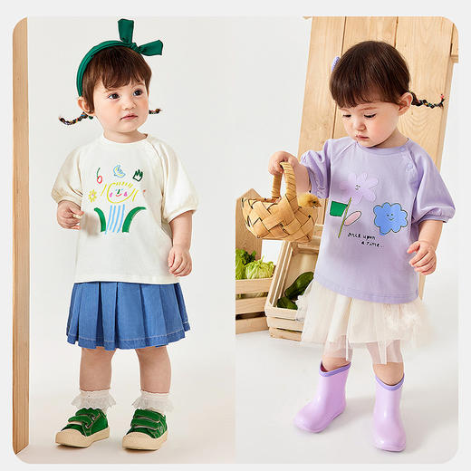 【纯棉】迷你巴拉女童短袖T亲肤宝宝不闷汗纯棉甜美T恤 商品图2