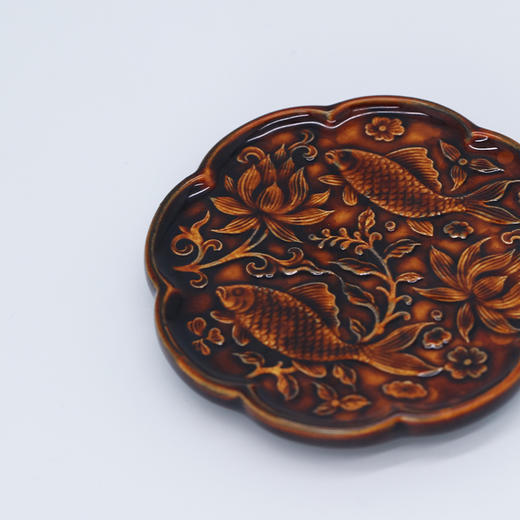 问鼎虎斑天目鱼藻纹盖置 商品图2